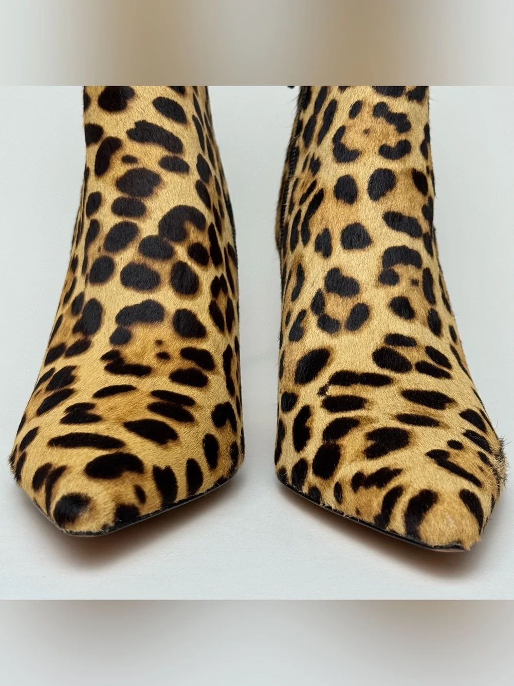 J.Crew Leopard Calf Hair Pointed-Toe Ankle Boots Women’s Size 8
